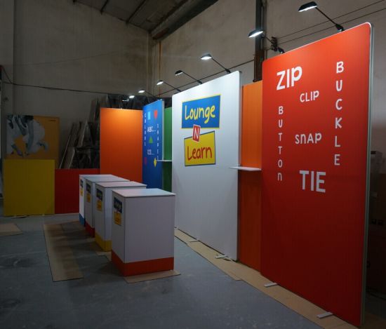 20ft Fabric Ketegangan Tampilan Aluminium Dinding Exhibition Booth