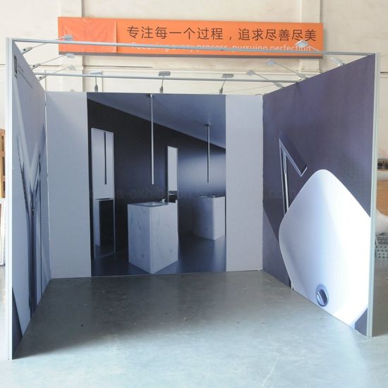 Kustom Percetakan Penayangan Iklan 3X3 Aluminium Booth Desain Pameran