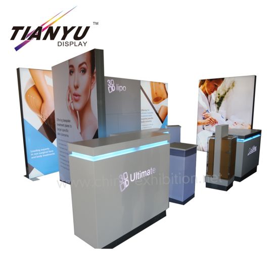 Berbagai Jenis Bentuk khusus Desain Fleksibel Exhibition Booth 3X6 Pemasok di Jiangmen