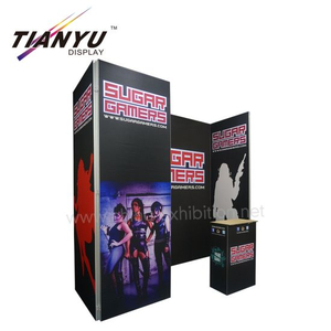 10X10 latar belakang kustom Aluminium peralatan pameran dagang Stan stan pameran Modular dengan Grafis