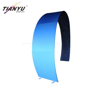 dengan Aluminium Pameran Promosi Fabric Printing Curved Putaran