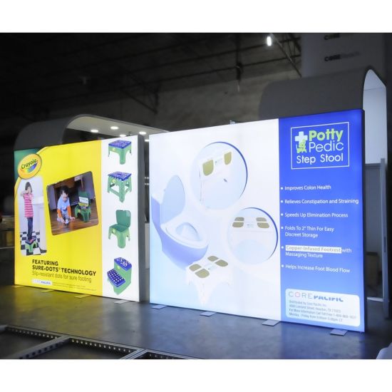 3X3 Portable Foto Booth dilipat Aluminium Backdrop Banner Digunakan Trade Show Latar Belakang Berdiri Exhibition Booth