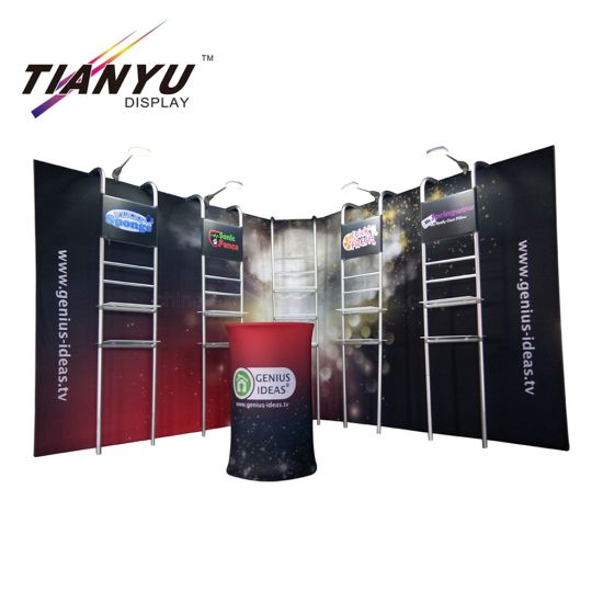Standar internasional Indah Ketegangan Fabric Pameran Booth Trade Show Berdiri